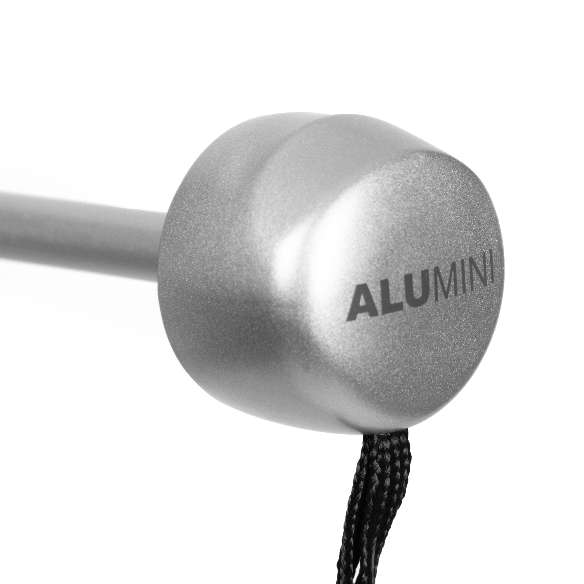 Aluminiumgriff am weissen Regenschirm Alu Mini in Detailansicht