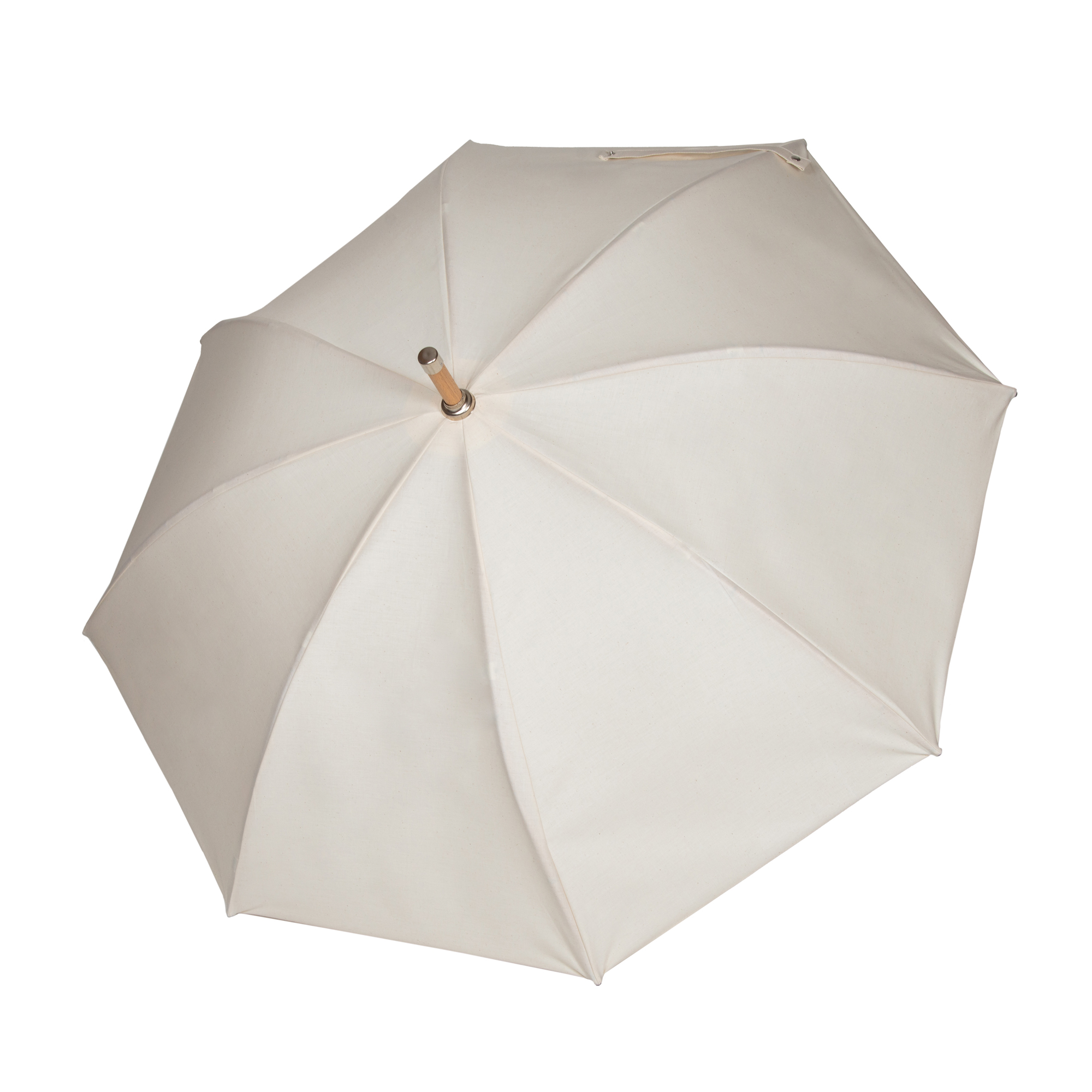 Swiss Made parapluie Meerrohr beige ouvert, vue de dessus