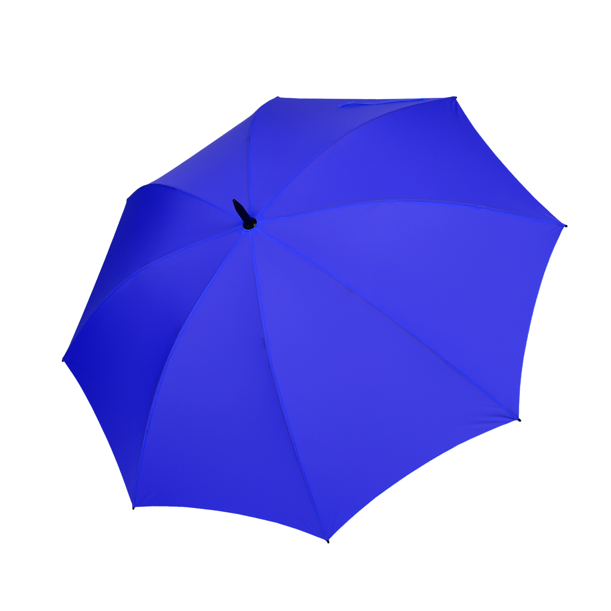 Blauer XXL-Regenschirm Fiber Storm von oben geöffnet