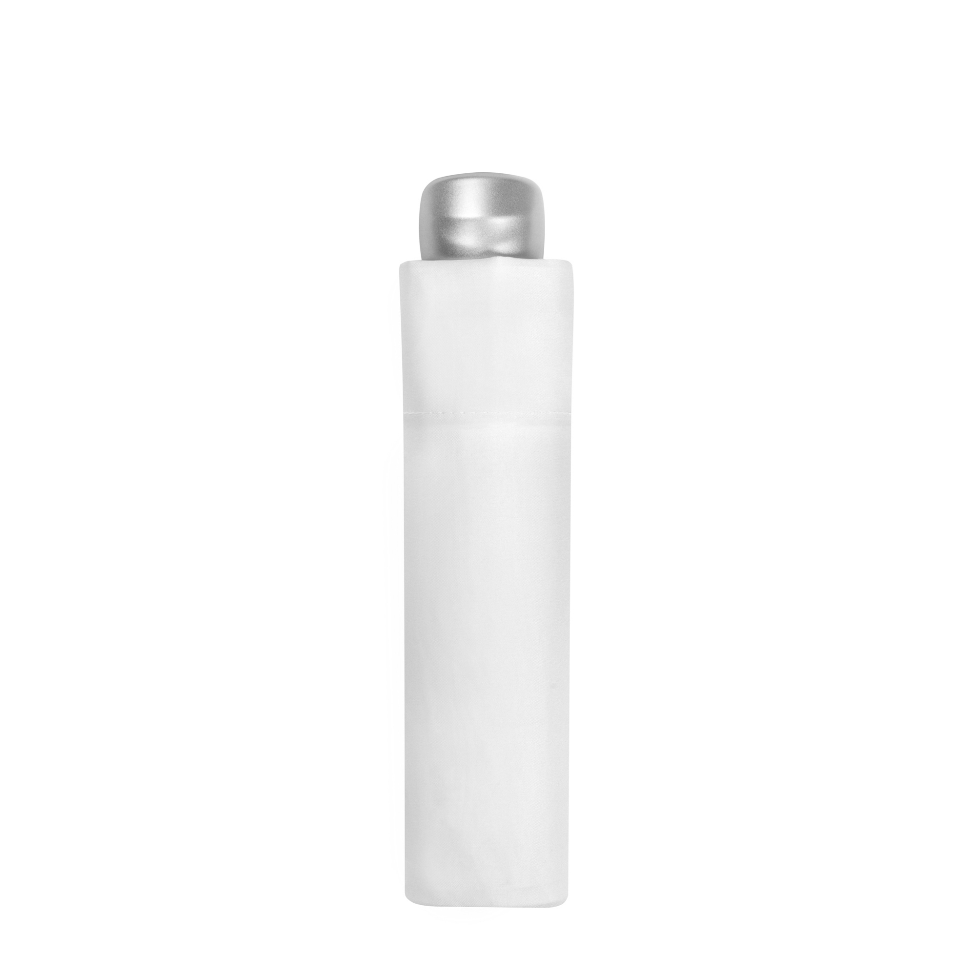 Geschlossener weisser Regenschirm Alu Mini mit Aluminiumgriff