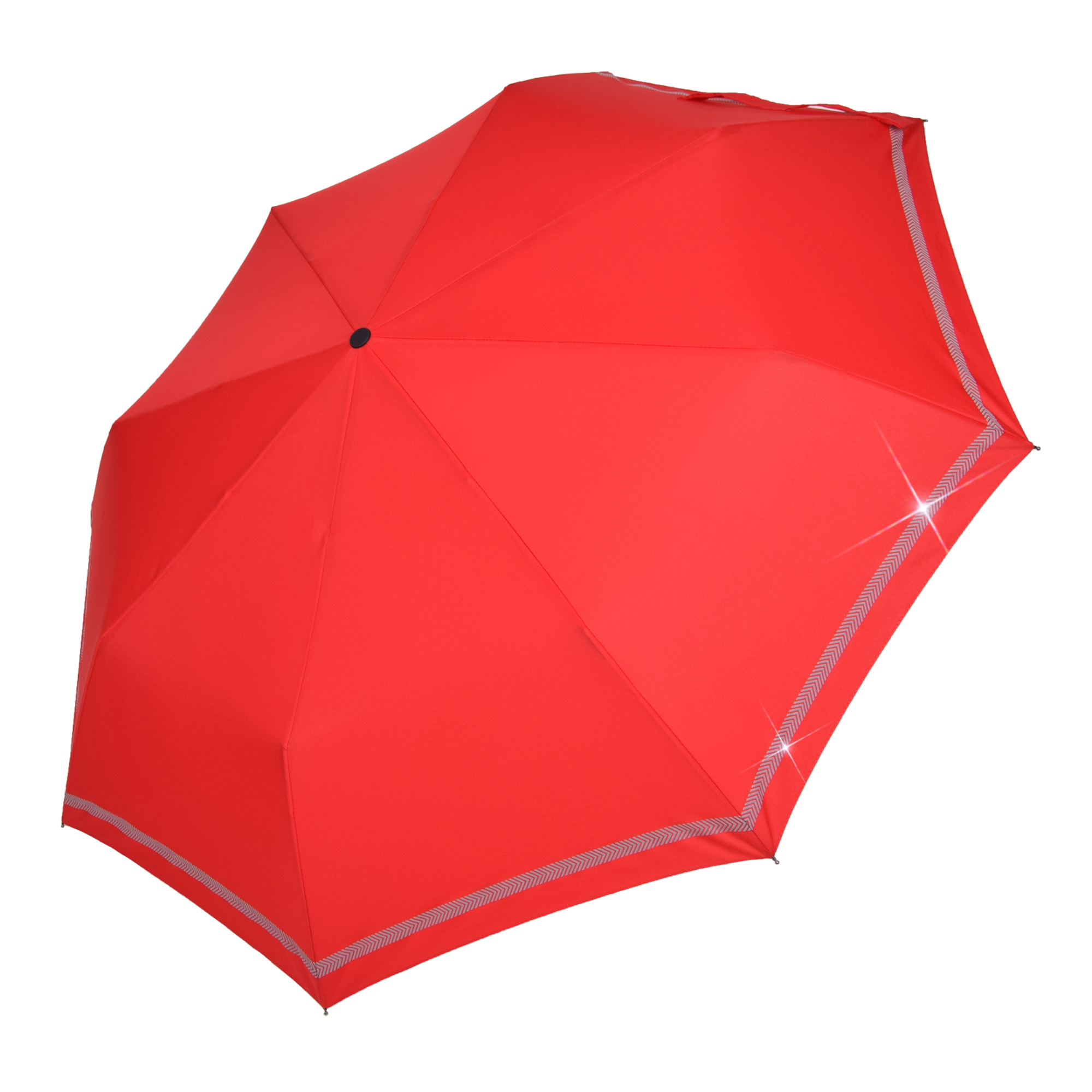 Geöffneter roter Regenschirm Carbon Steel Reflect mit reflektierendem Streifen