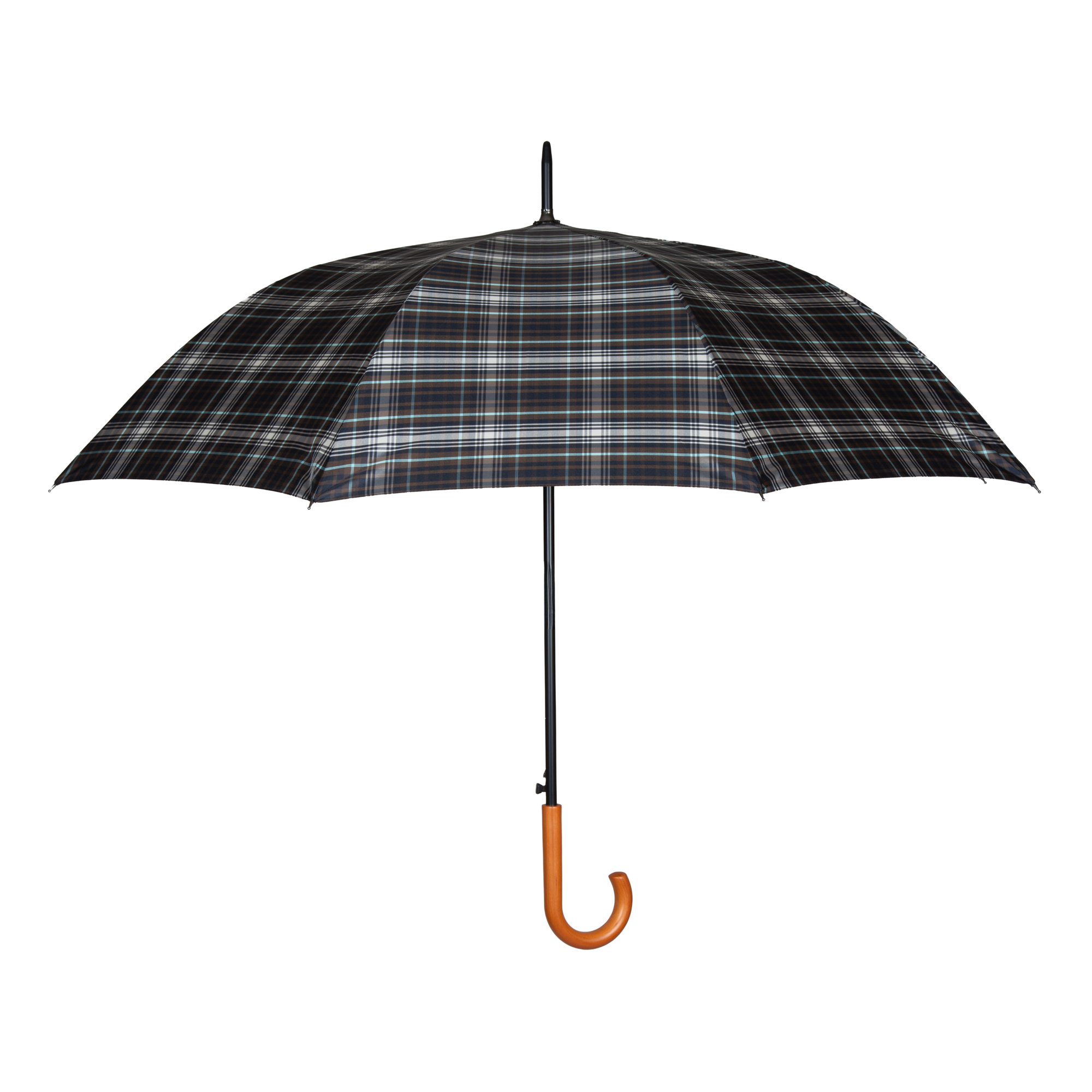 Geöffneter karierter Regenschirm Big Matic von vorne